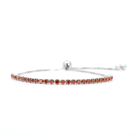 Signature Adjustable Bolo Bracelet in Orange Topaz Crystalline - Anna Zuckerman