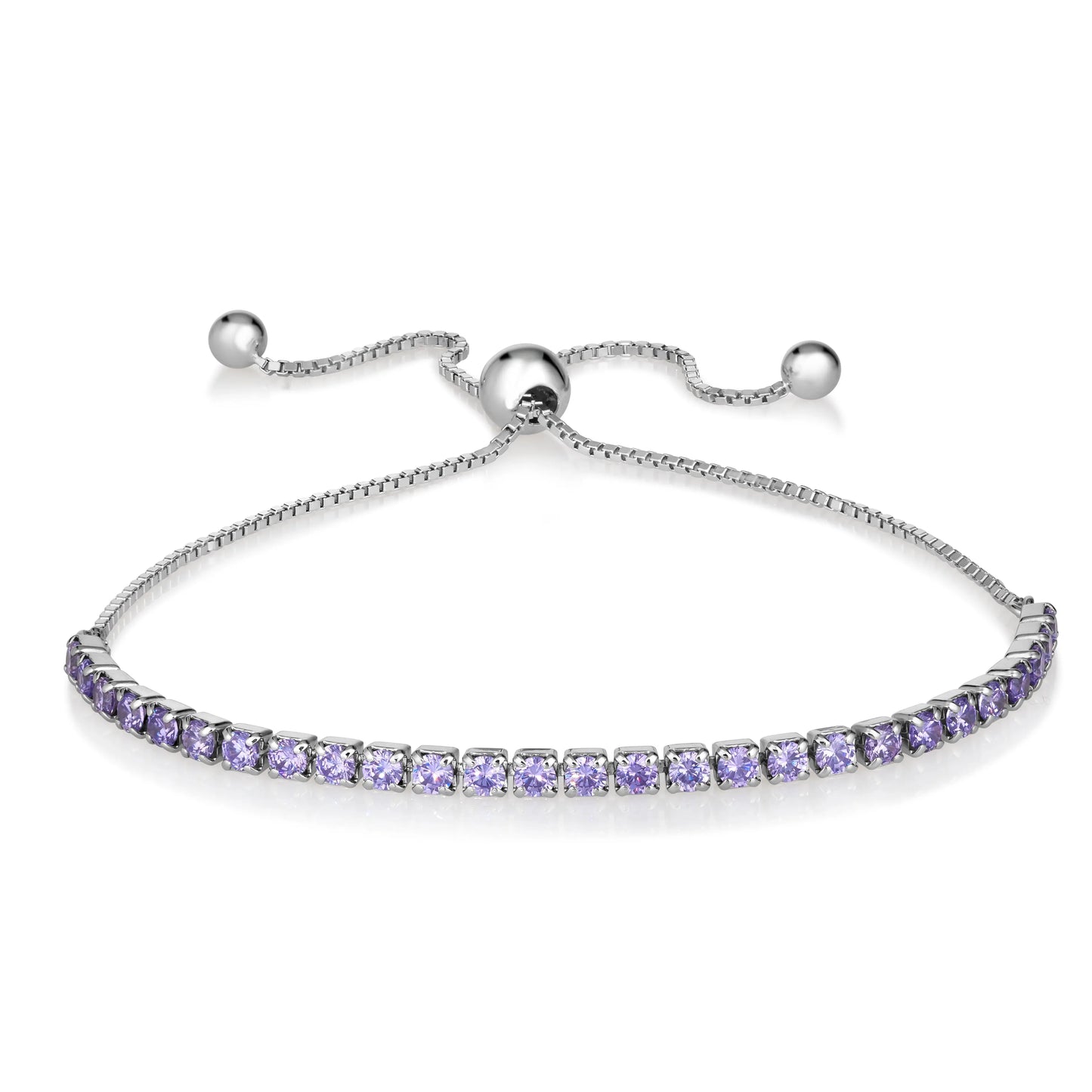 Signature Adjustable Bolo Bracelet in Purple Amethyst Anna Zuckerman Retail