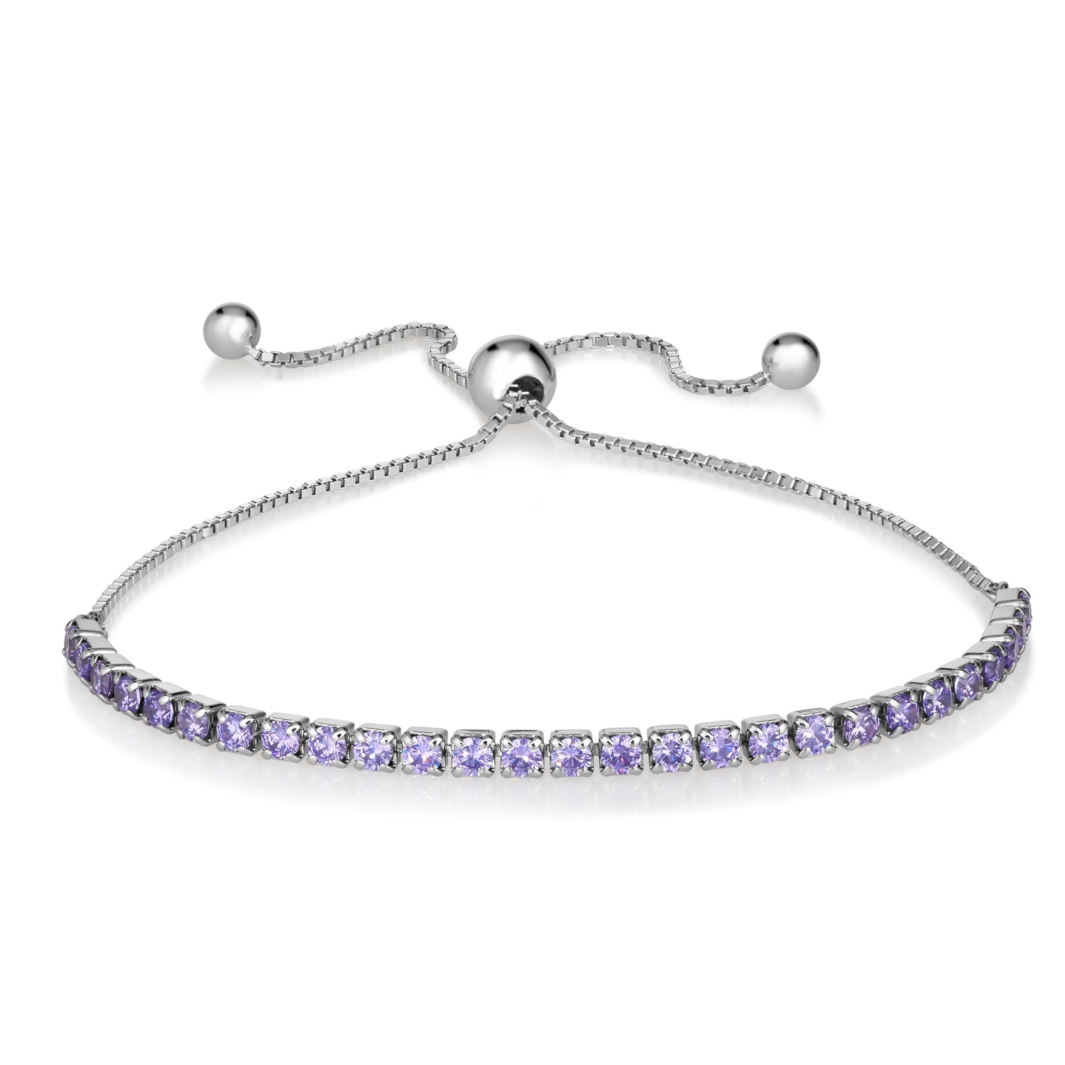 Signature Adjustable Bolo Bracelet in Purple Amethyst Anna Zuckerman Retail