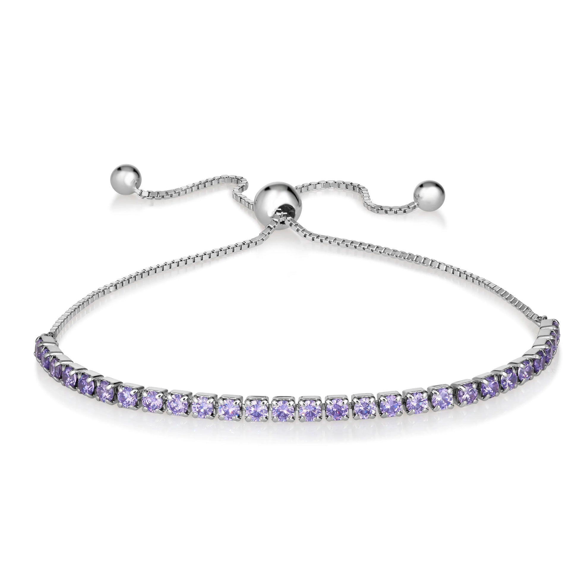 Signature Adjustable Bolo Bracelet in Purple Amethyst Anna Zuckerman Retail