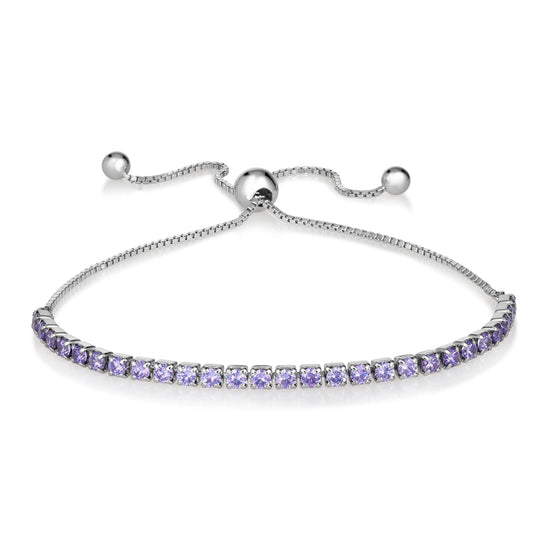 Signature Adjustable Bolo Bracelet in Purple Amethyst Anna Zuckerman Retail