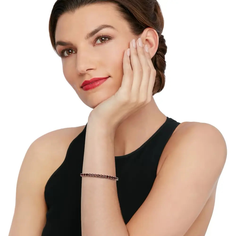 Signature Adjustable Bolo Bracelet in Red Garnet - Anna Zuckerman