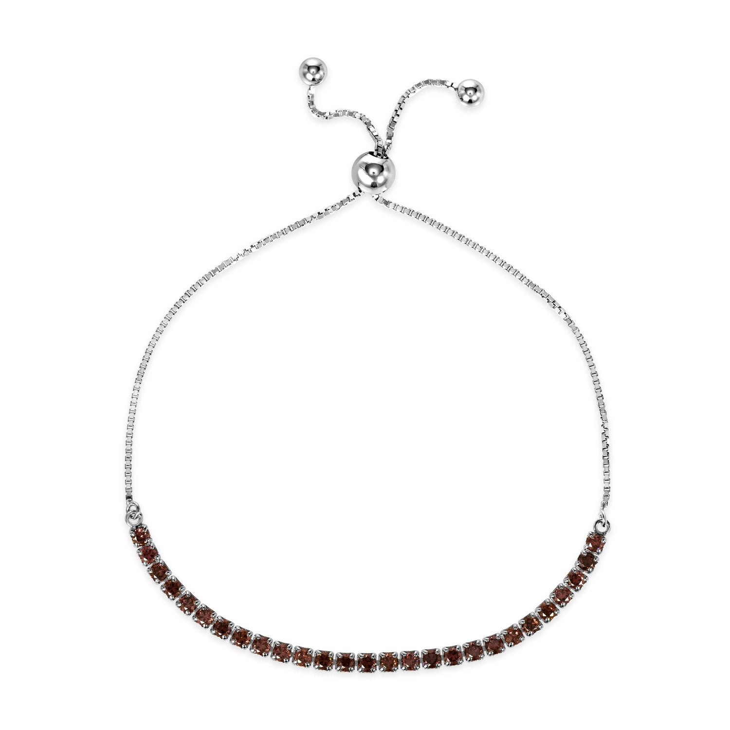 Signature Adjustable Bolo Bracelet in Rhodolite - Anna Zuckerman