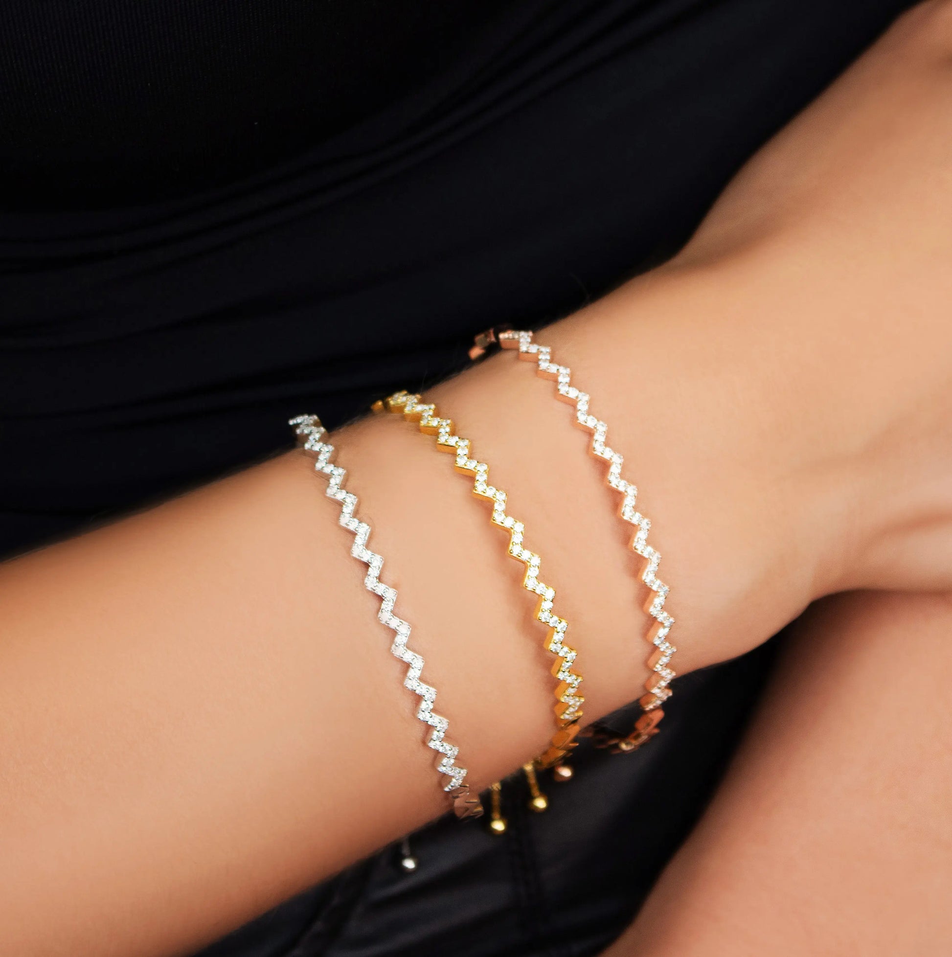 Signature Adjustable Chevron Design Bolo Bracelet - Anna Zuckerman