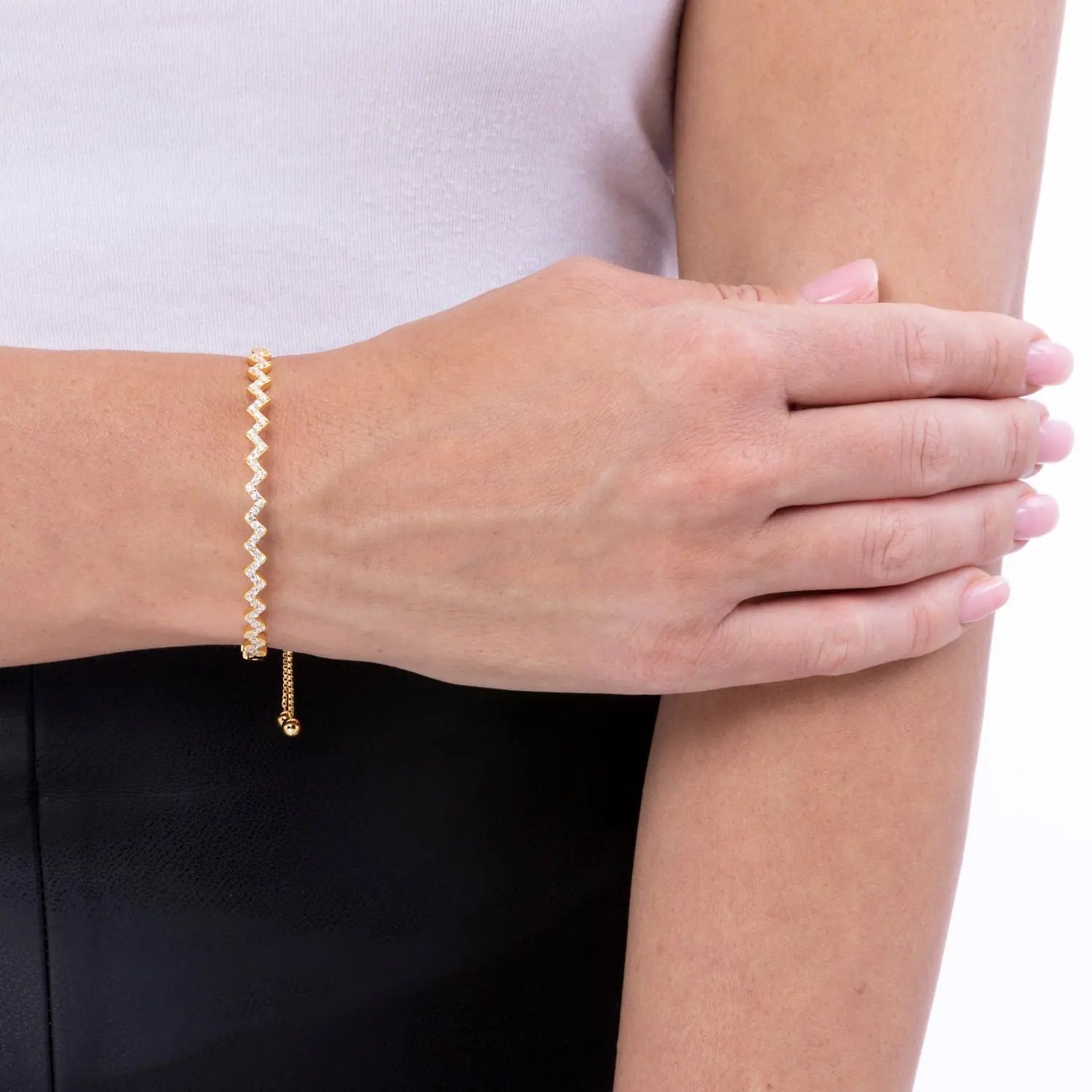 Signature Adjustable Chevron Design Bolo Bracelet - Anna Zuckerman