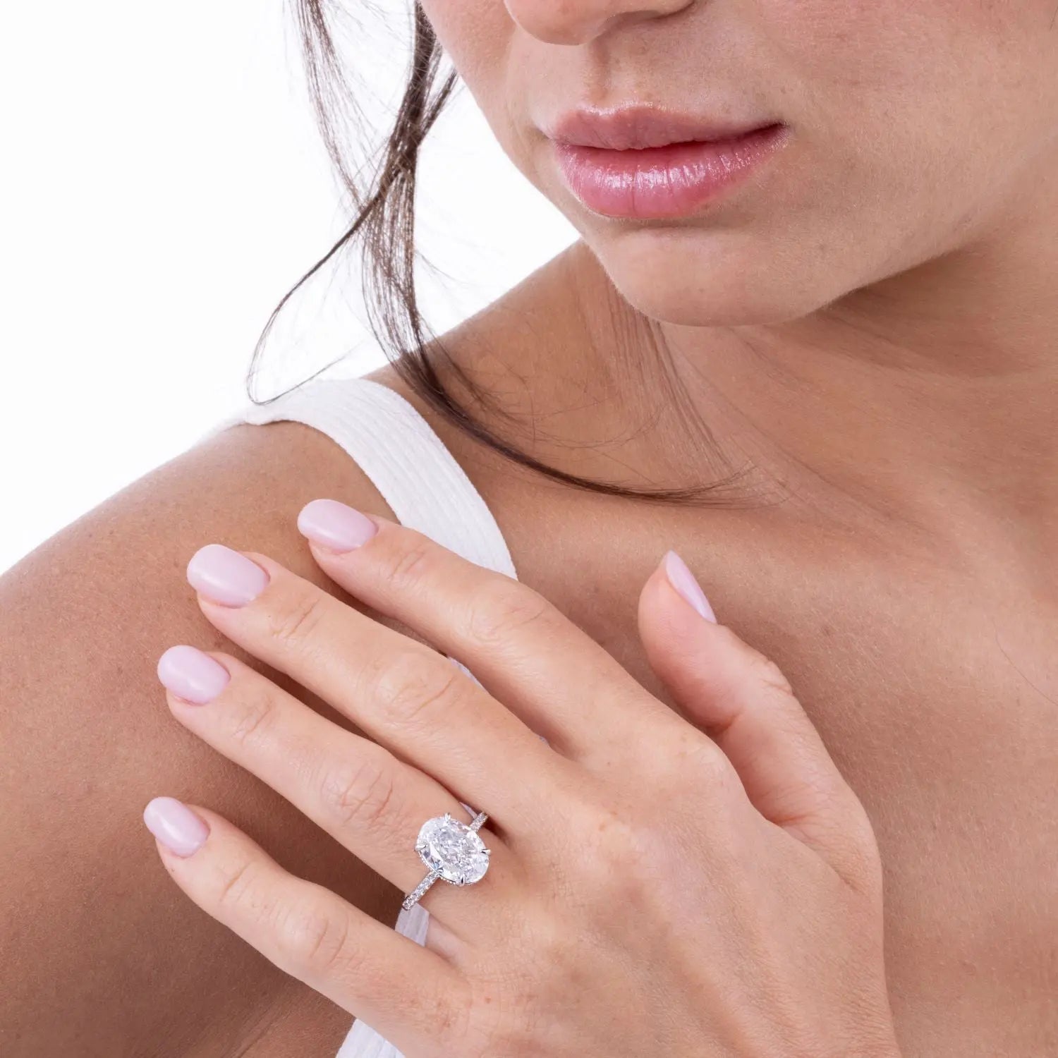 Skinny 5 Carat Oval Solitaire Ring - Anna Zuckerman