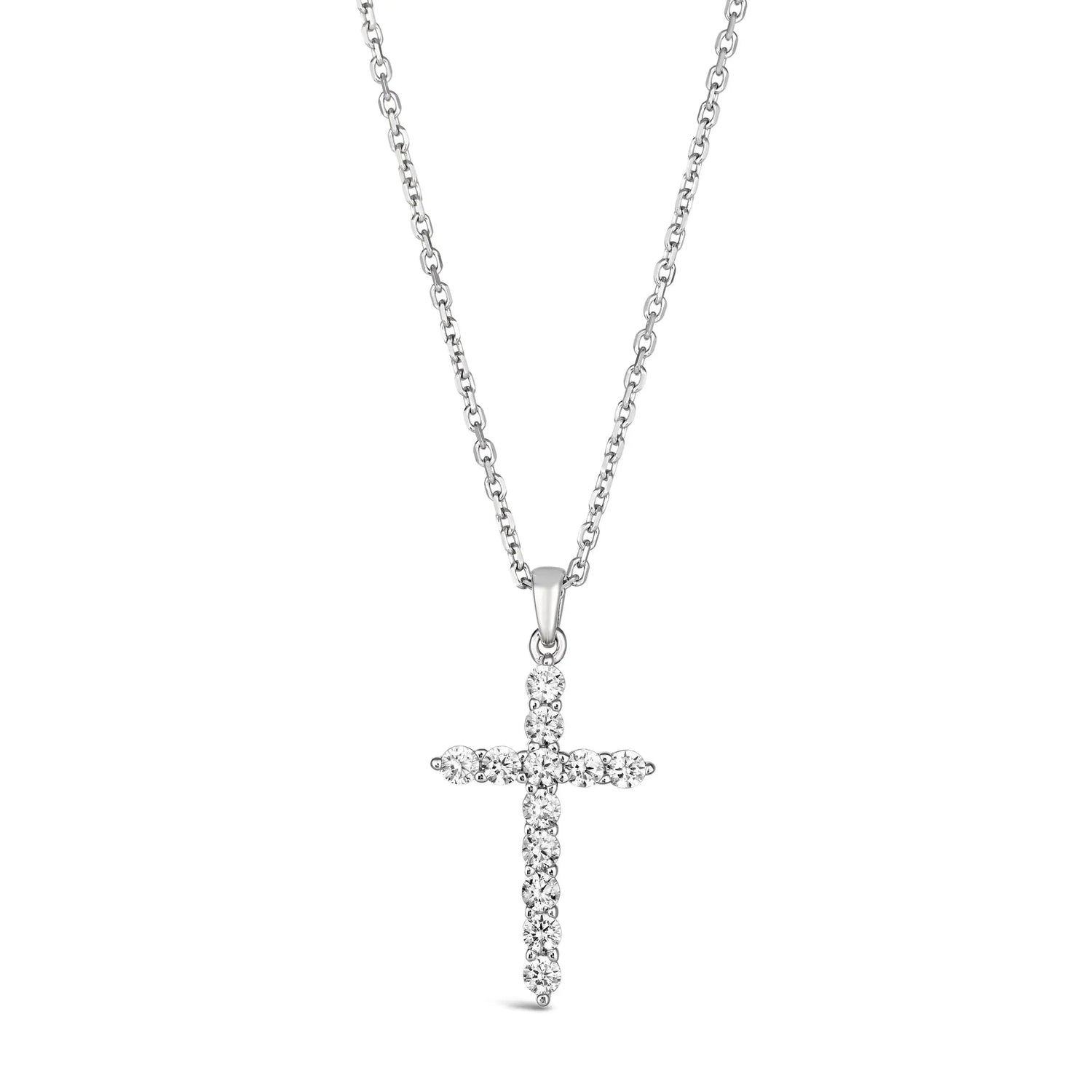Skinny Diamond Cross Necklace - Anna Zuckerman