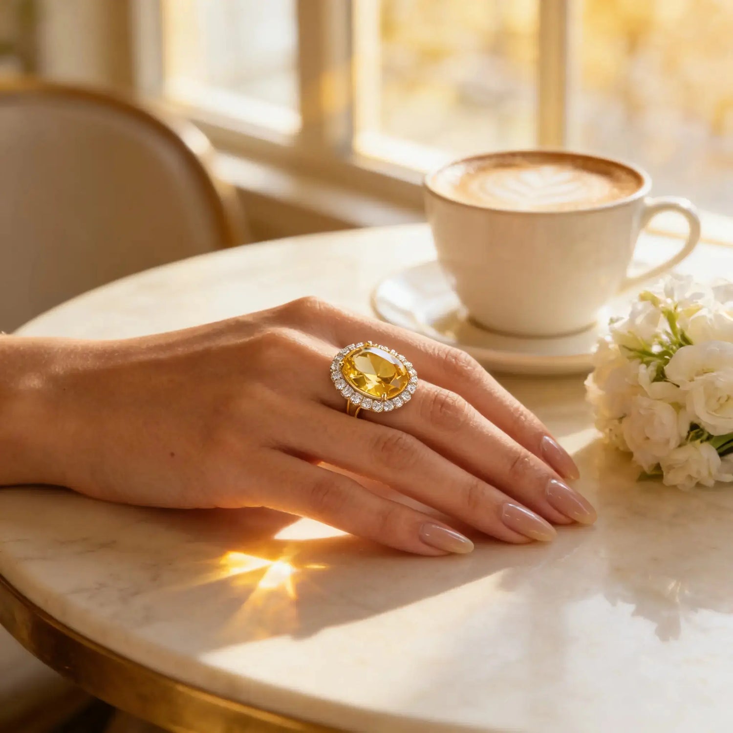 Soleil Oval Cocktail Ring Anna Zuckerman