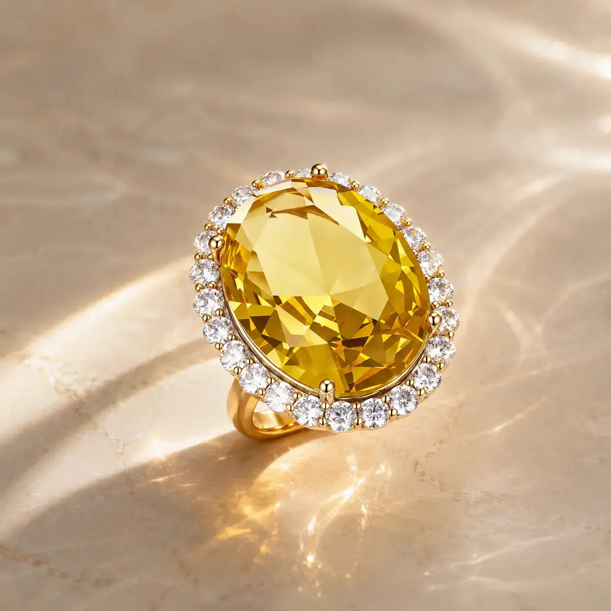 Soleil Oval Cocktail Ring Anna Zuckerman