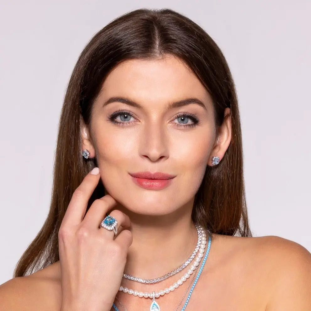 Solesta Earrings in Aquamarine Anna Zuckerman