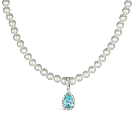 Princess Di Aquamarine Pearl Necklace