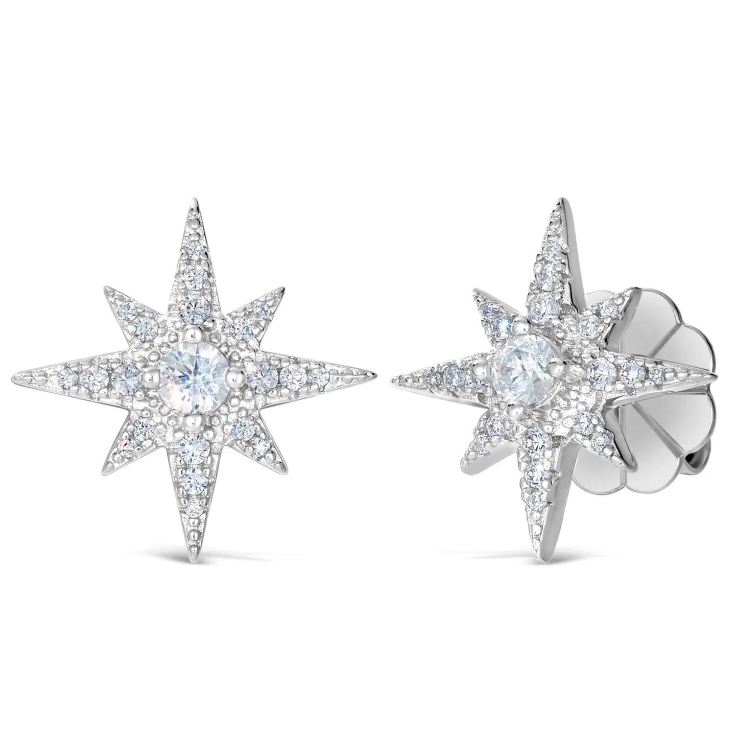 Starry Night Stud Earrings in Platinum - Anna Zuckerman
