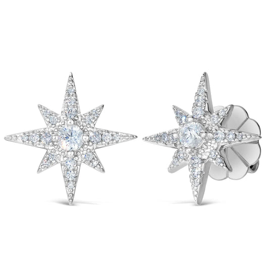 Starry Night Stud Earrings in Platinum - Anna Zuckerman