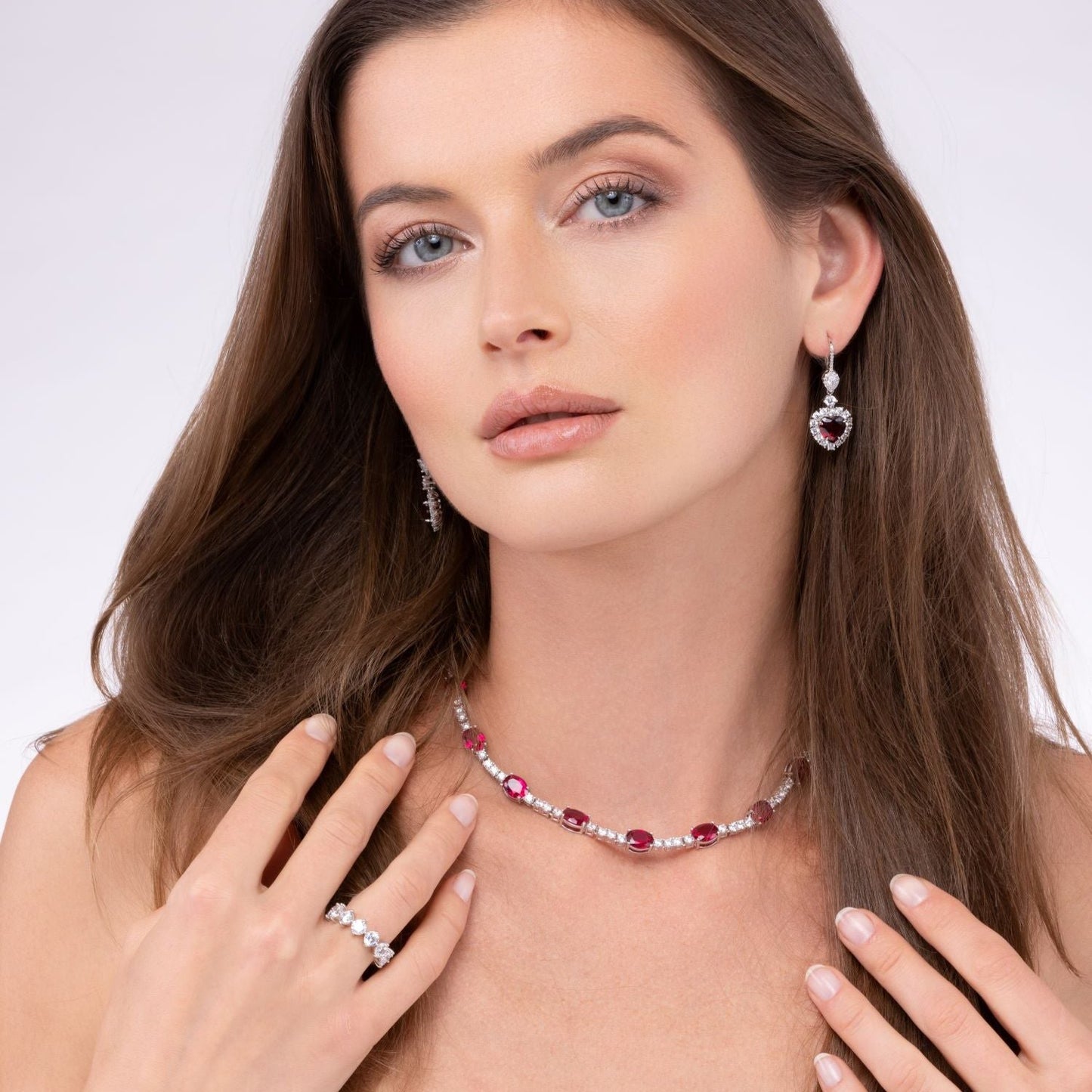 Calista Earrings in Ruby