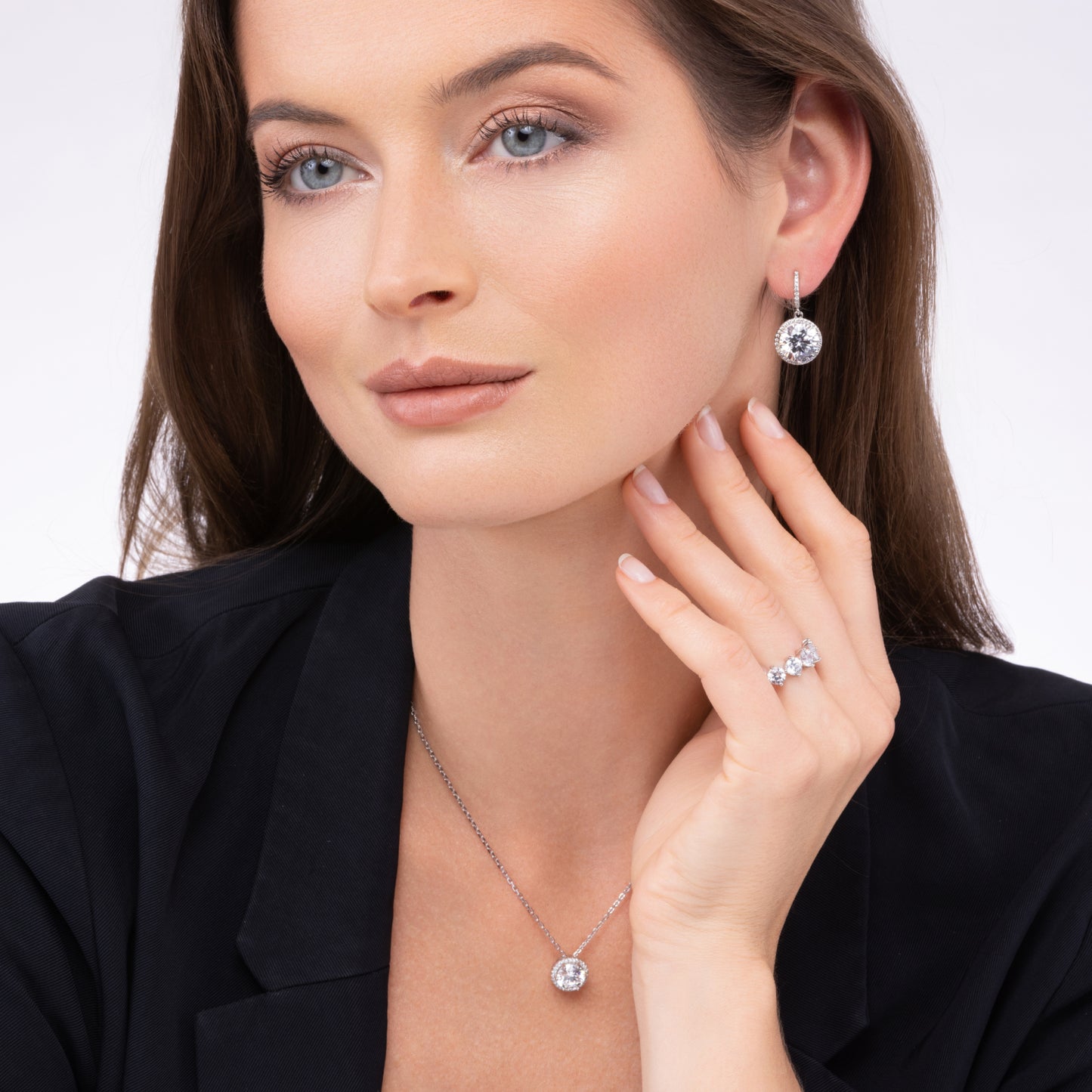 Perfect Halo 5 Carat Diamond Crystalline Earring Dangles