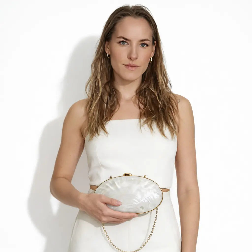 Sun-Kissed Shell Clutch Anna Zuckerman