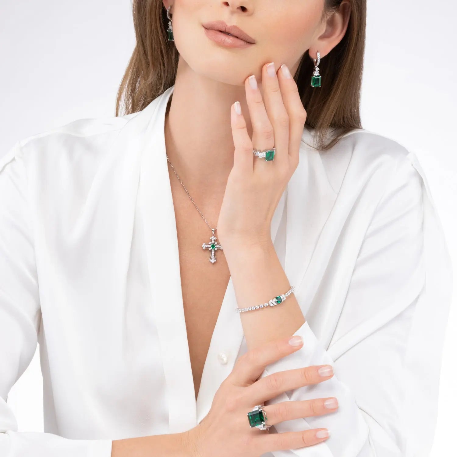 Tatyana Multi Gem Earrings Aquamarine Anna Zuckerman