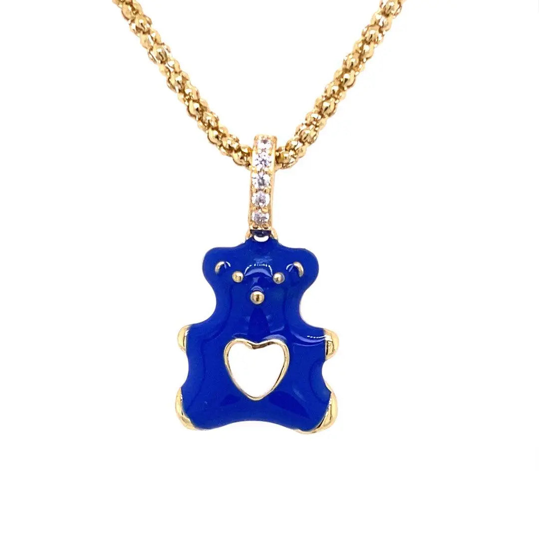 Teddy Enamel Bear Necklace - Anna Zuckerman