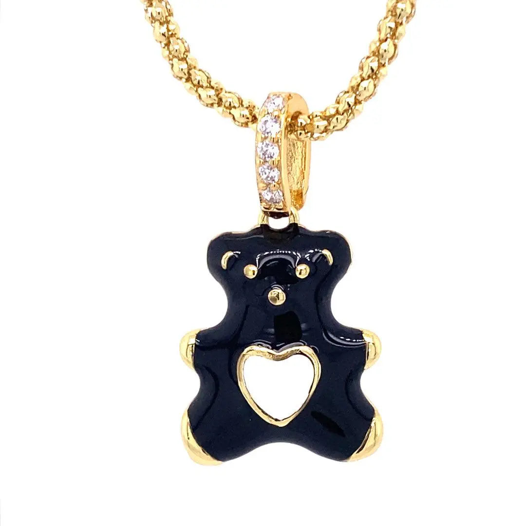 Teddy Enamel Bear Necklace - Anna Zuckerman