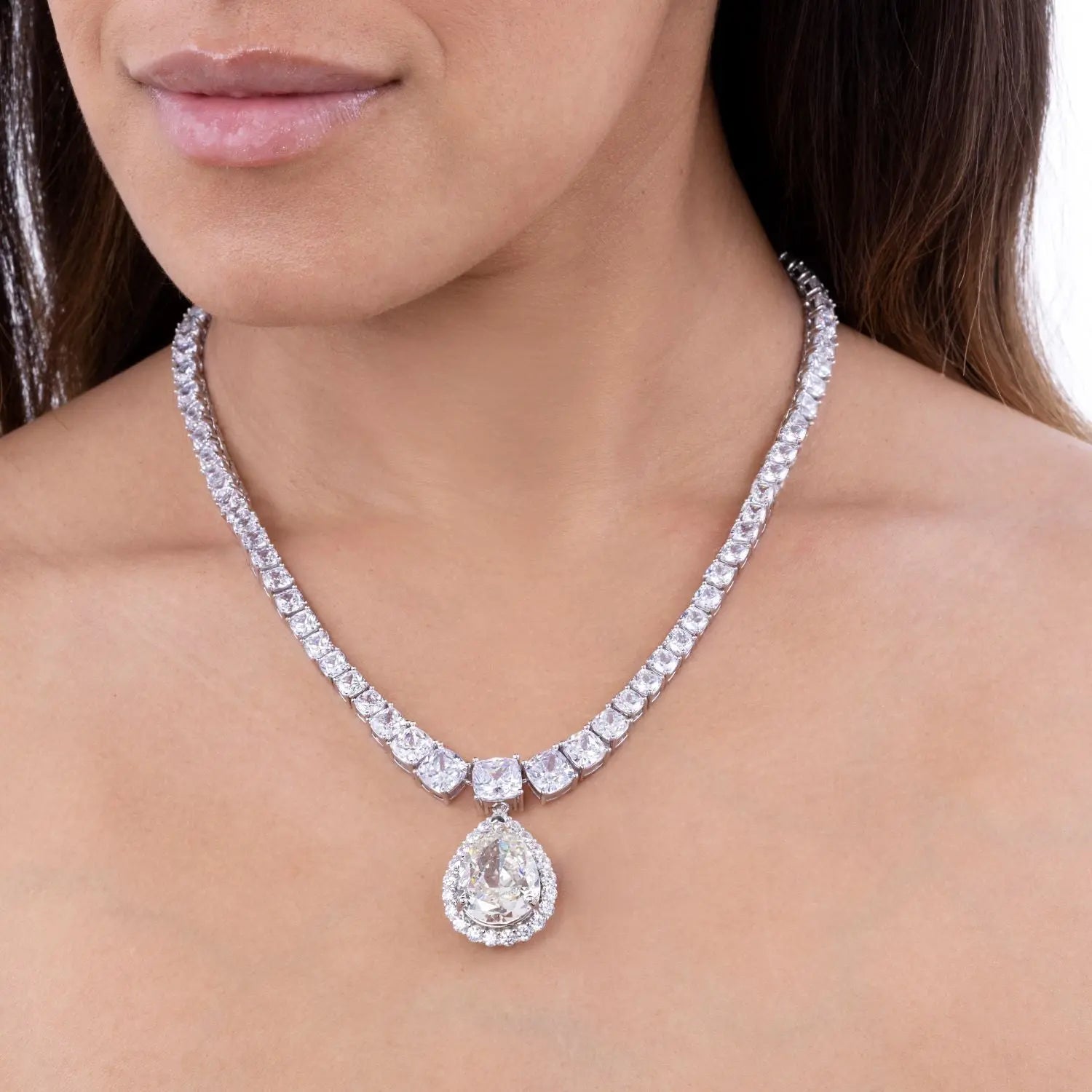 Tennis Necklace with Clasp for Pendant - Anna Zuckerman