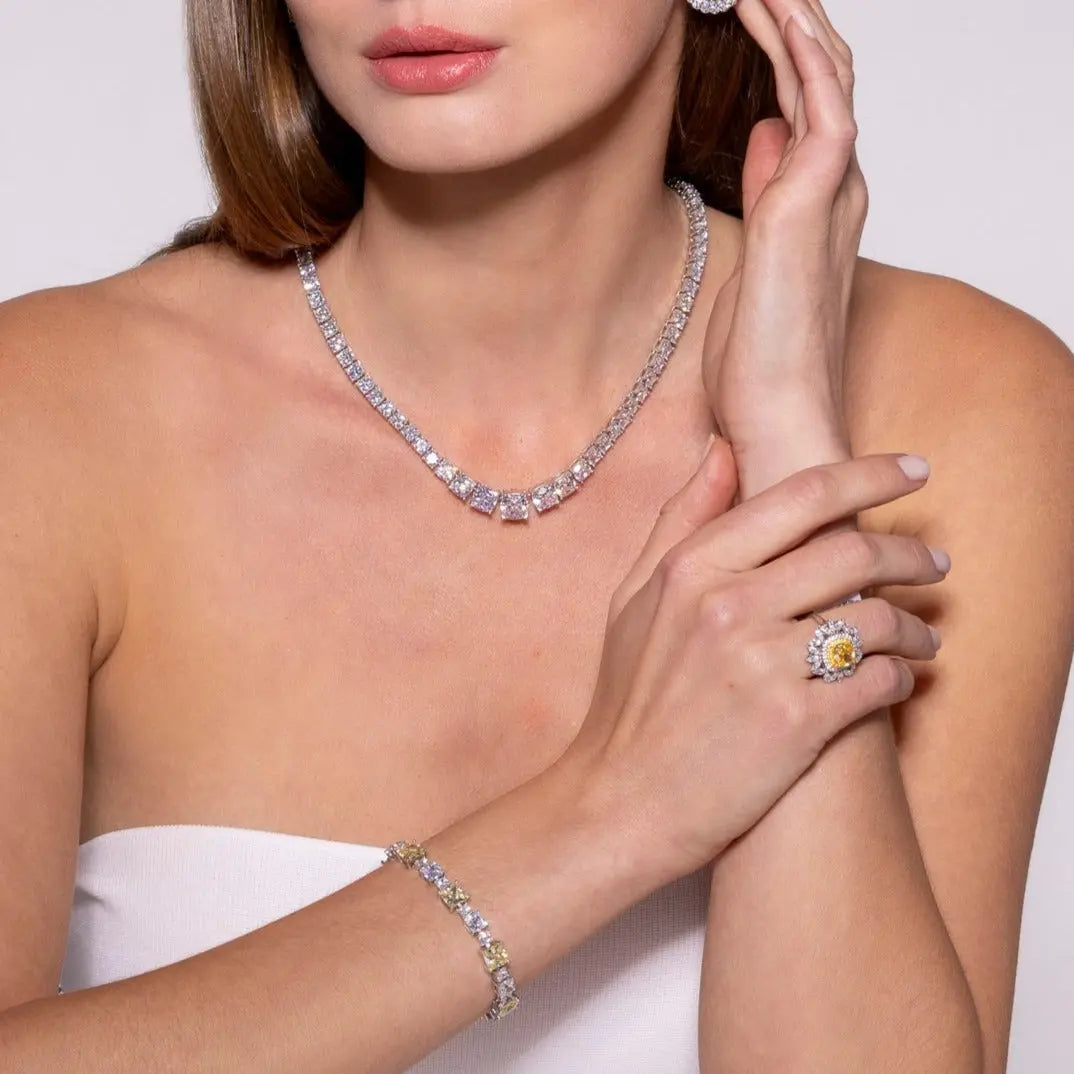Triple Crown 4 Carat Halo Ring - Anna Zuckerman