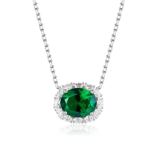 Verona Emerald Halo Necklace Anna Zuckerman