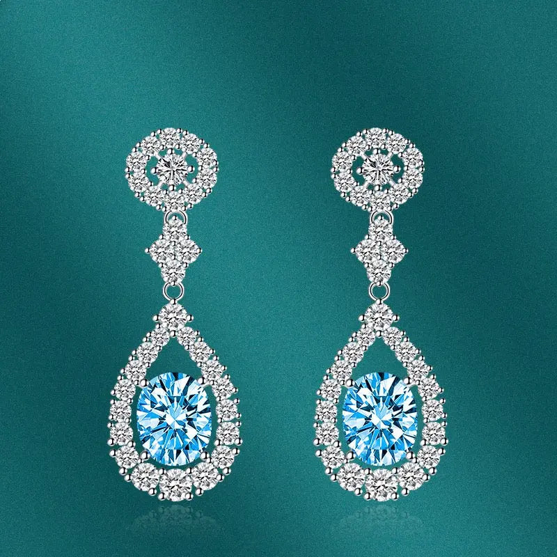 Vicky Van Earrings in Aquamarine - Anna Zuckerman