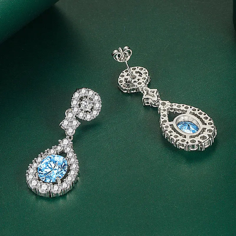 Vicky Van Earrings in Aquamarine - Anna Zuckerman