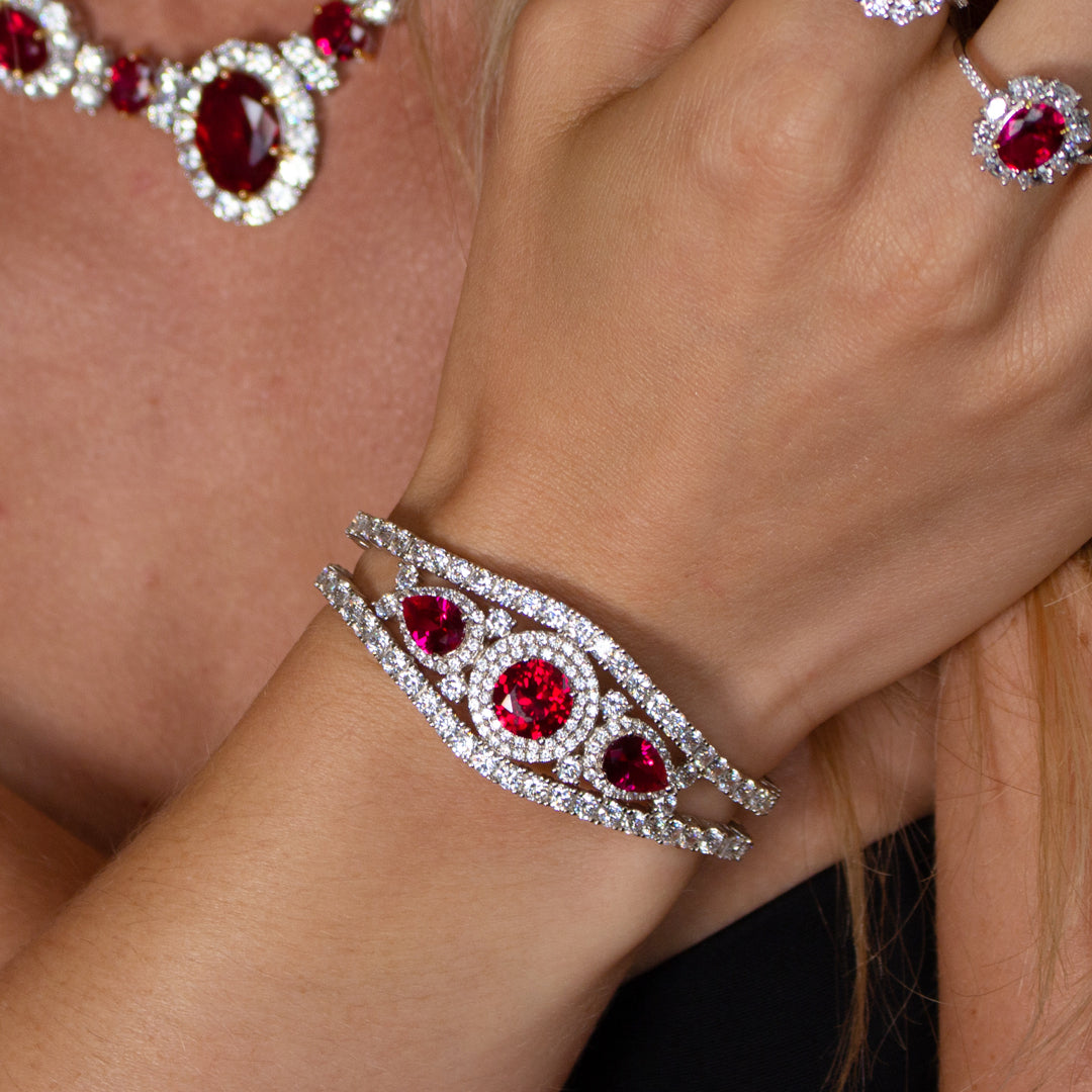 Moulin Rouge Ruby and Diamond Crystalline Bracelet