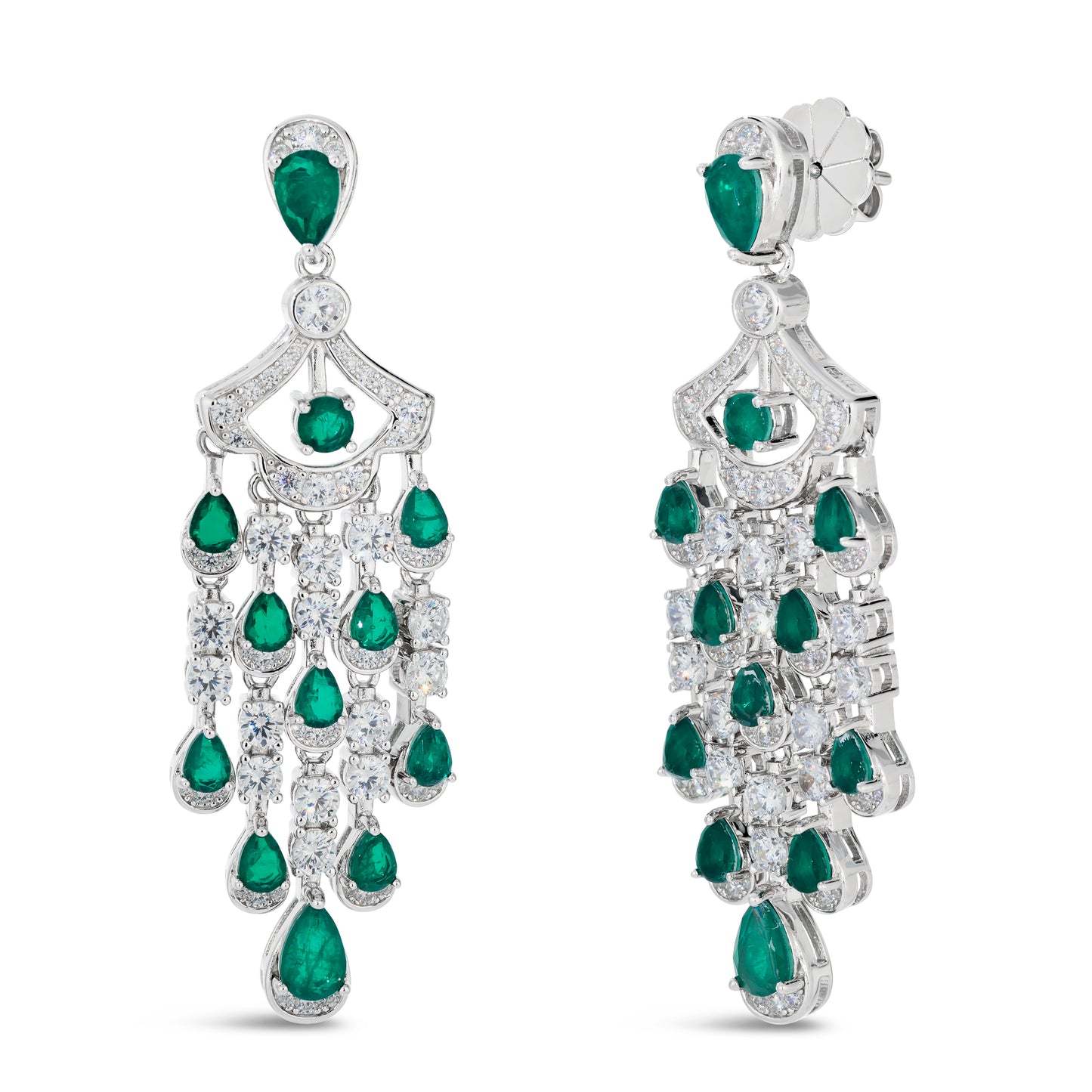 Vintage Inspired Chandelier Earrings in Emerald