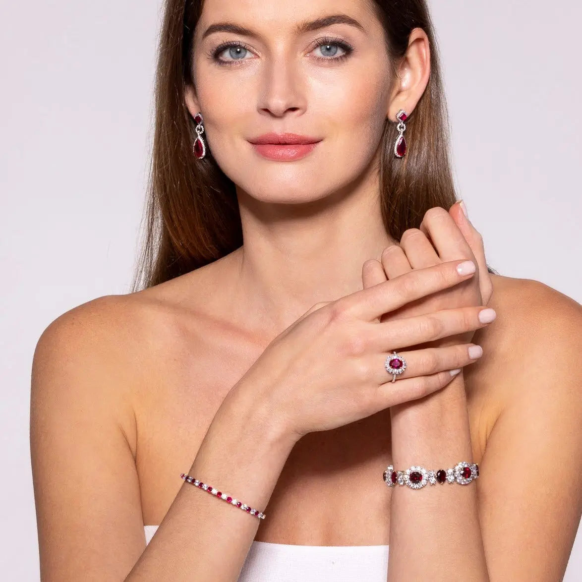 Worth Avenue Bracelet in Red Ruby - Anna Zuckerman