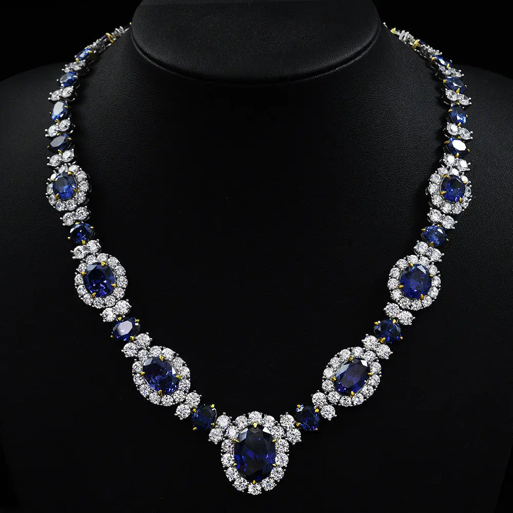 Worth Avenue Necklace in Blue Sapphire - Anna Zuckerman