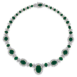 Worth Avenue Necklace in Green Emerald Anna Zuckerman