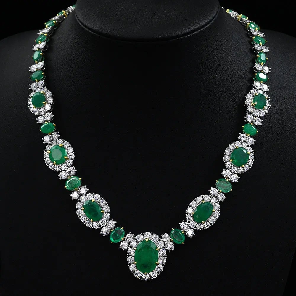 Worth Avenue Necklace in Green Emerald Anna Zuckerman