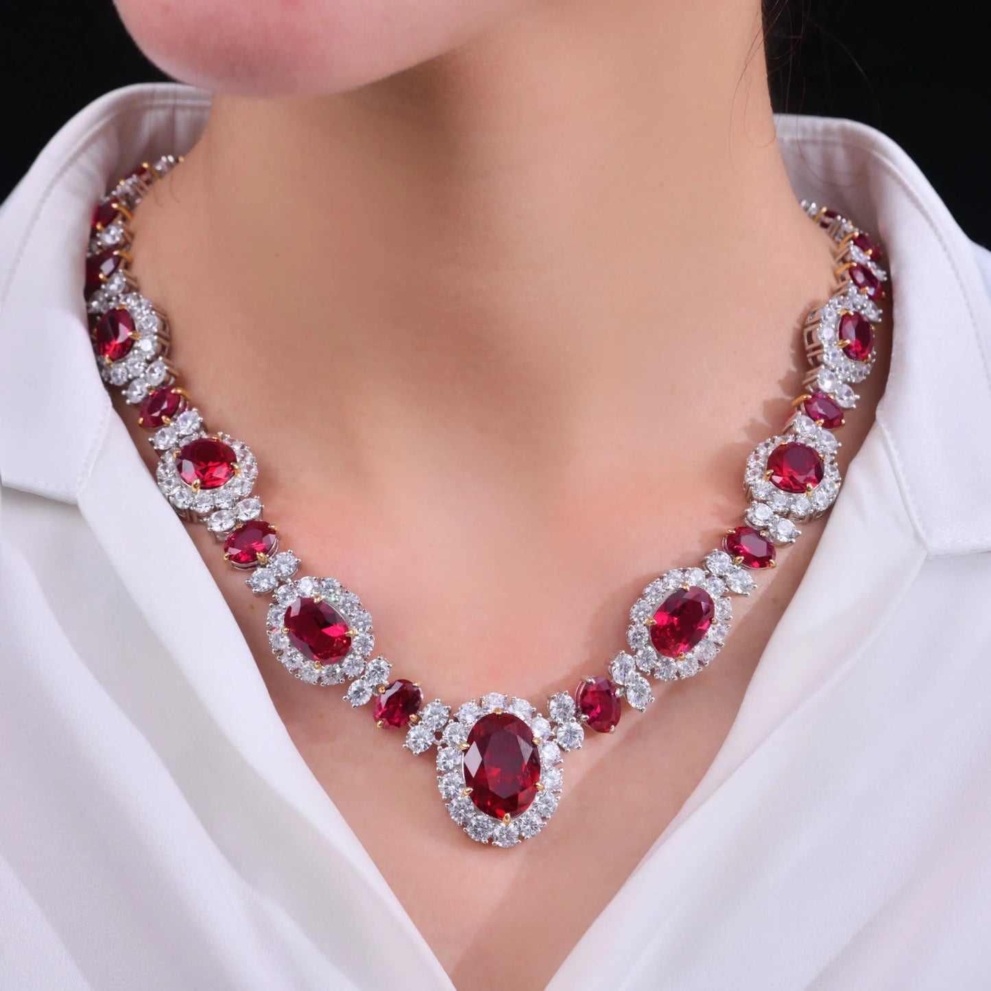 Worth Avenue Necklace in Red Ruby Anna Zuckerman