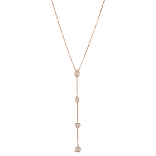 Y Not Lariat Necklace in Rose Gold Anna Zuckerman