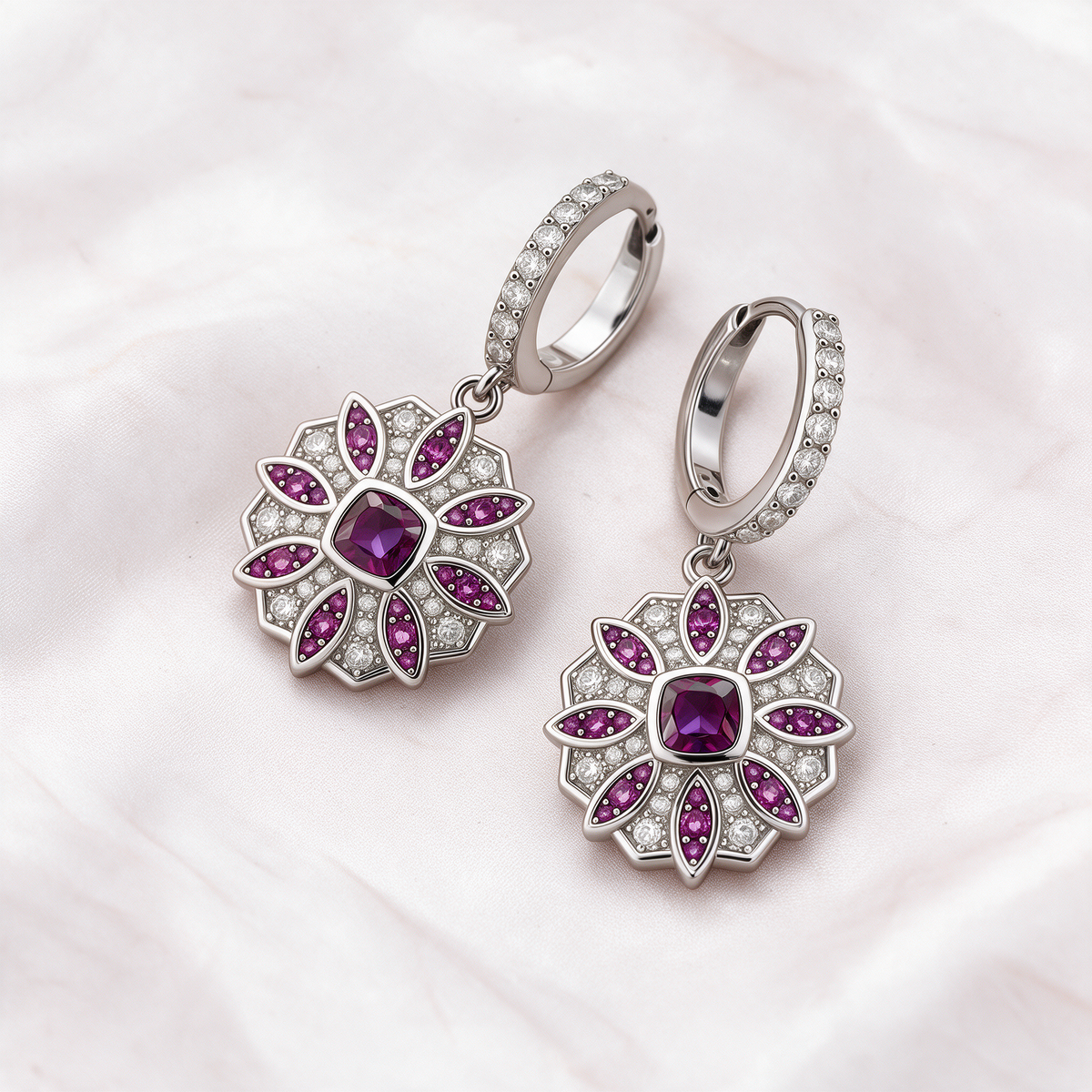 Zinnia Drop Huggie Earrings by AZ Essentials