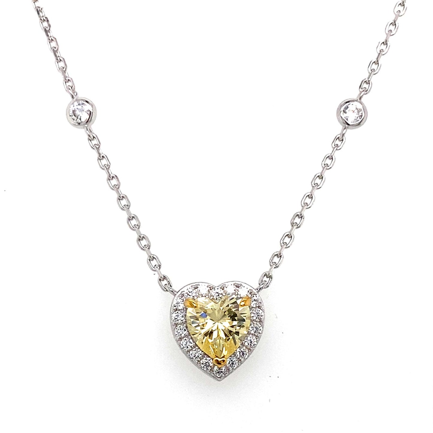 Diamond Crystalline 3 Carat Heart Necklace