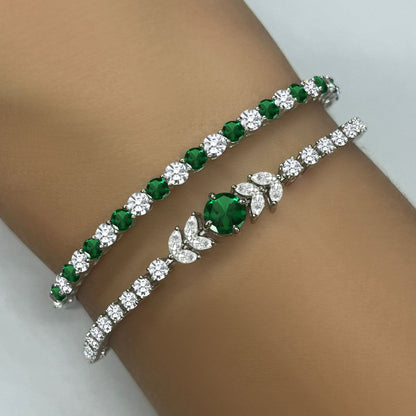 5 Carat Emerald and Diamond Crystalline Bracelet