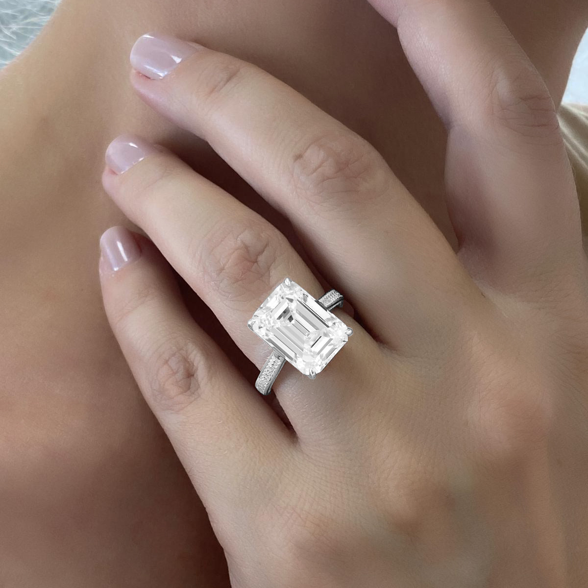 Addison 8.5 Carat Emerald Cut Ring