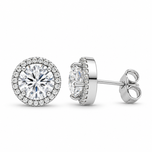 5 Carat Halo Studs by AZ Essentials