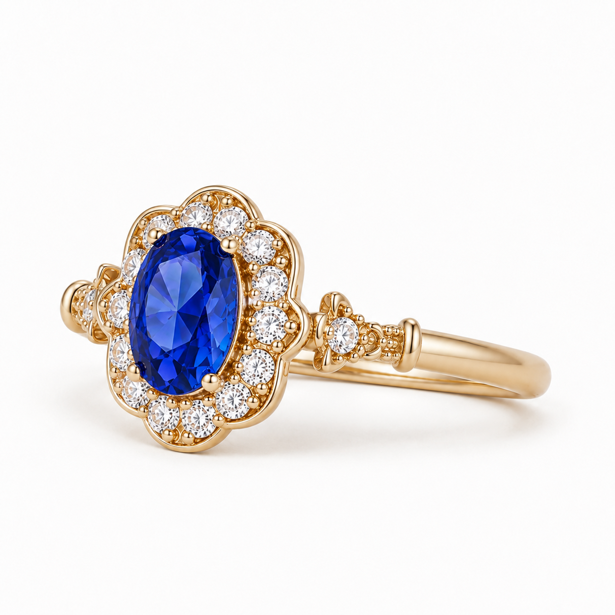 Belle Floral Halo Ring