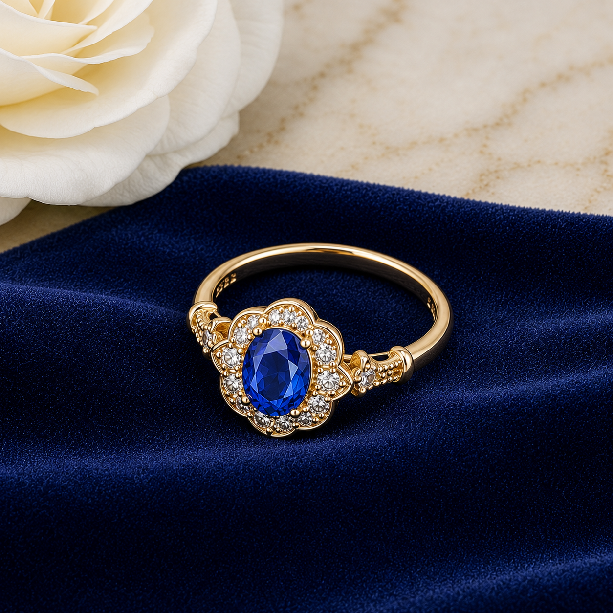Belle Floral Halo Ring