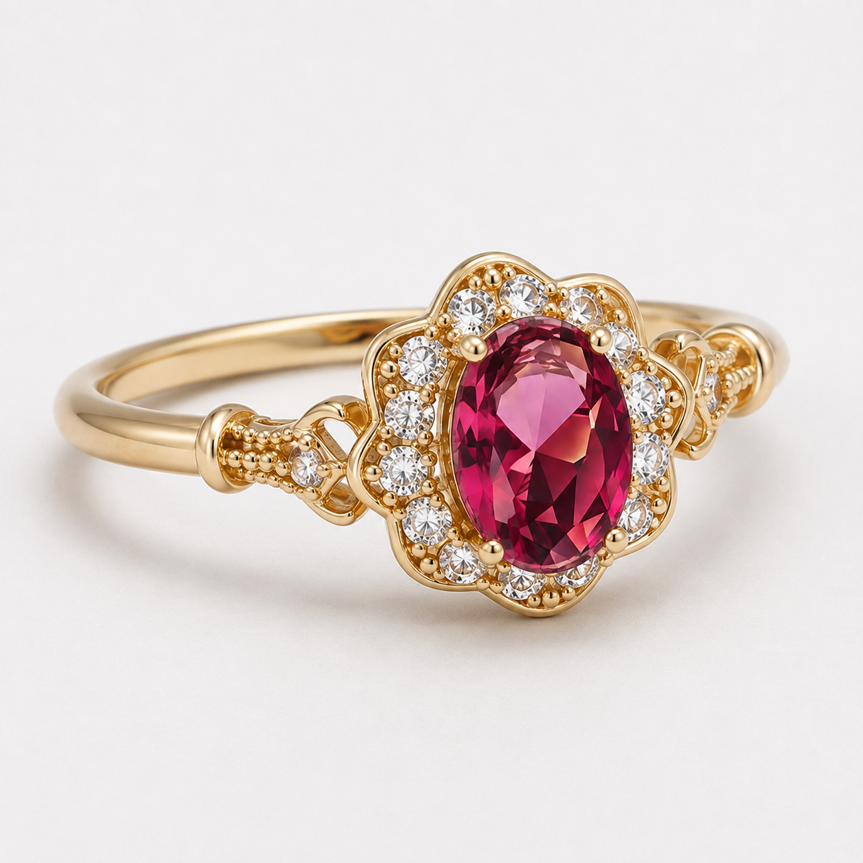 Belle Floral Halo Ring