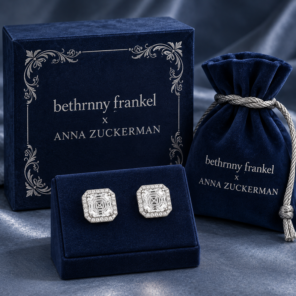 Bethenny Asscher Studs in White Crystalline