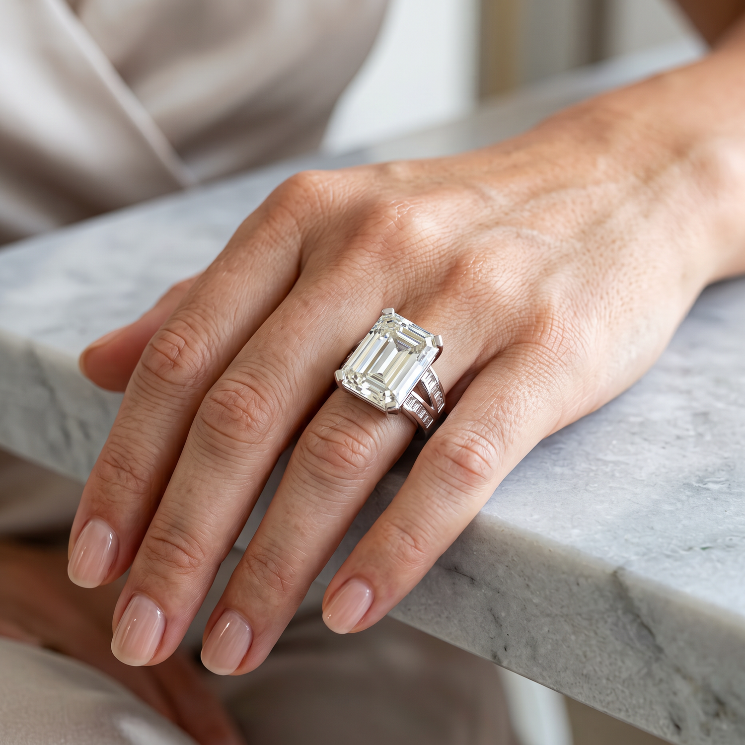 Victoria 12 Carat Emerald Cut Ring