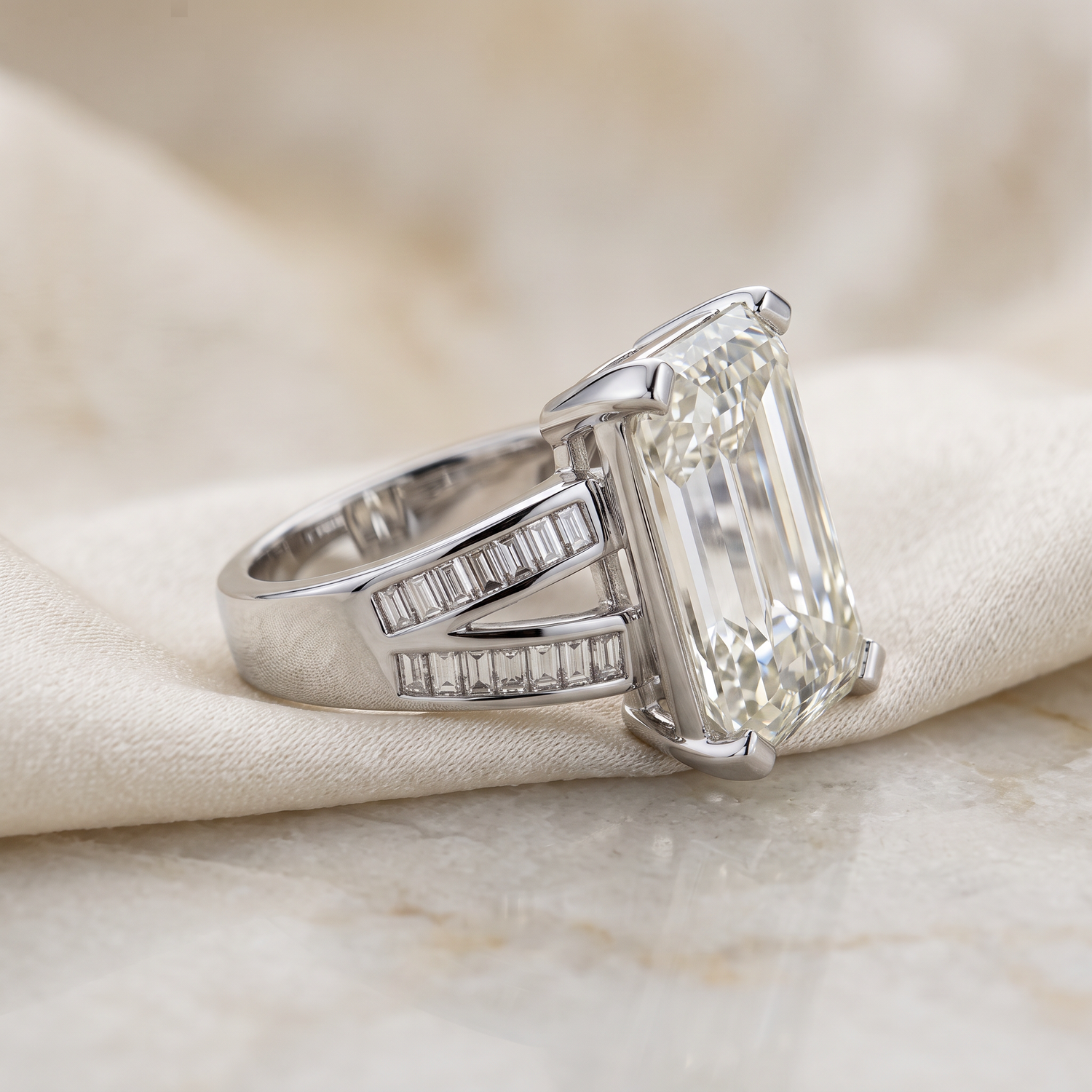 Victoria 12 Carat Emerald Cut Ring