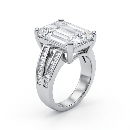 Victoria 12 Carat Emerald Cut Ring