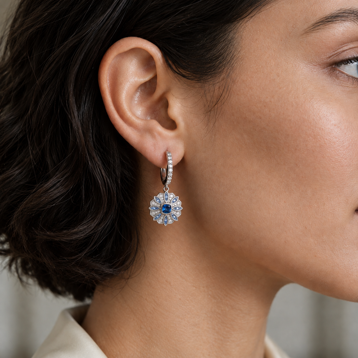 Zinnia Drop Huggie Earrings by AZ Essentials