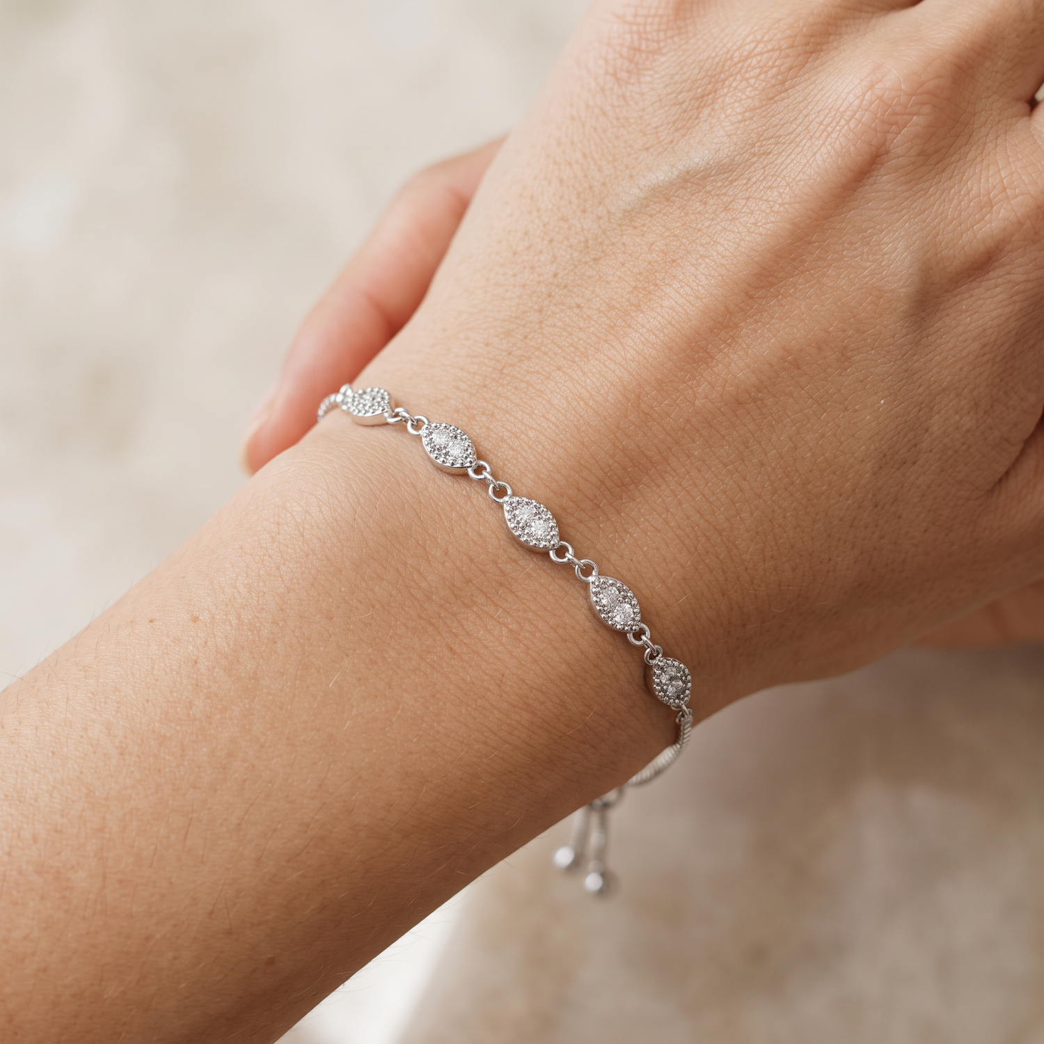 Pavé Station Bolo Bracelet by AZ Essentials